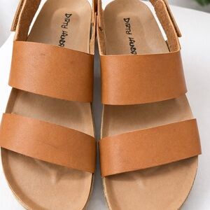 Dirty Laundry Tan Wide Strap Sandals